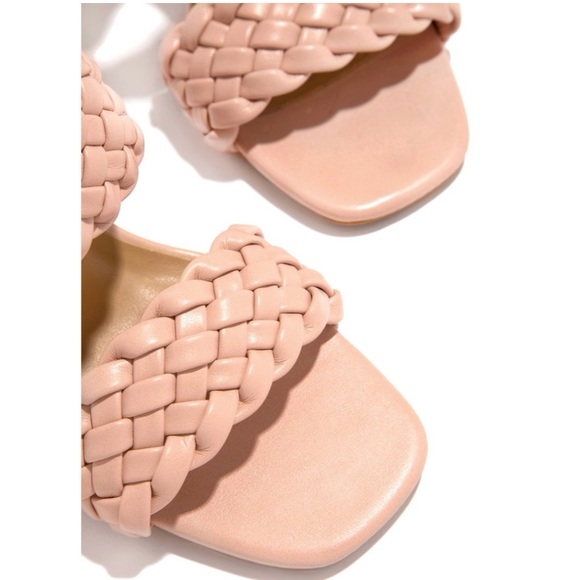 Blush Braided Woven Chunky Heel - Picture 3 of 8